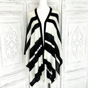 Open Front Stripe Poncho